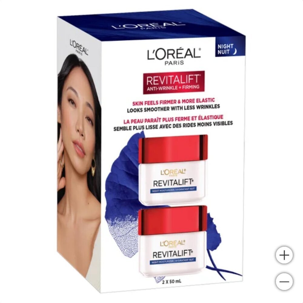 L'Oréal Paris Revitalift Anti-Wrinkle + Firming Night, 2 x 50 mL New